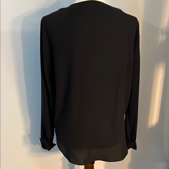 Mango Black Blouse with White Trim - Picture 2 of 10